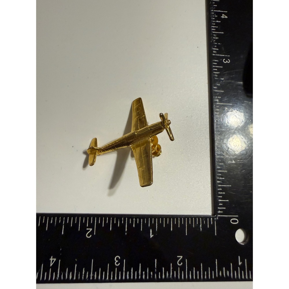 Gold‎ Tone Propeller Airplane Lapel Pin Aviation Pilot Aircraft Hat Pin Tie Tac